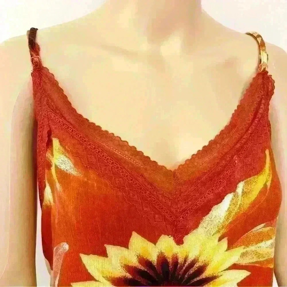 Blumind Sun Flower Romantic  Floral Feminine Boho Hippie Cottagecore Camisole. - Picture 3 of 11